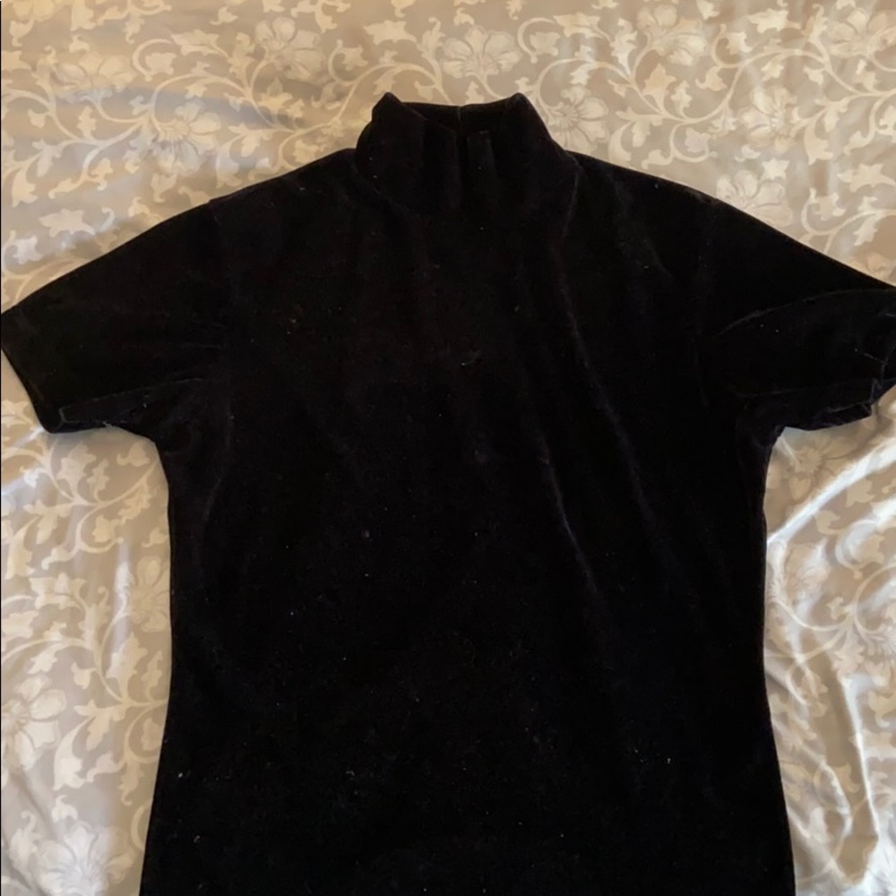 Black Velvet turtle neck Top